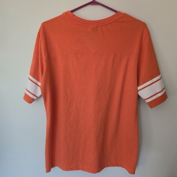 Soga Sports BC Lions CFL Y2K Orange V-Neck T-Shirt Jersey Style Wimen's XL - Picture 7 of 7